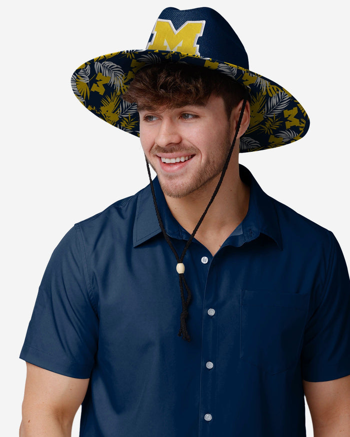 Michigan Wolverines Team Color Straw Hat FOCO - FOCO.com