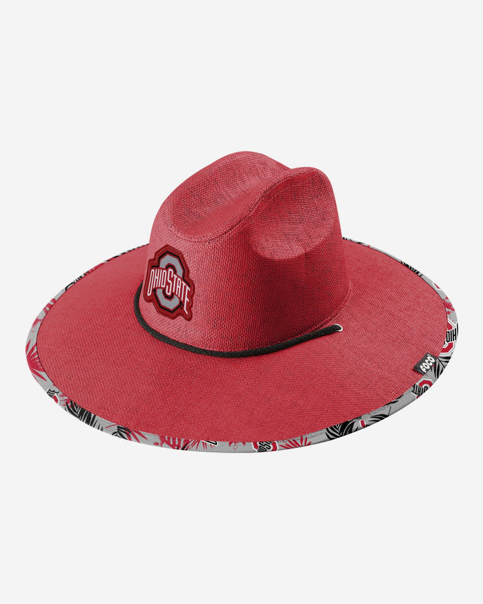 Ohio State Buckeyes Team Color Straw Hat FOCO - FOCO.com