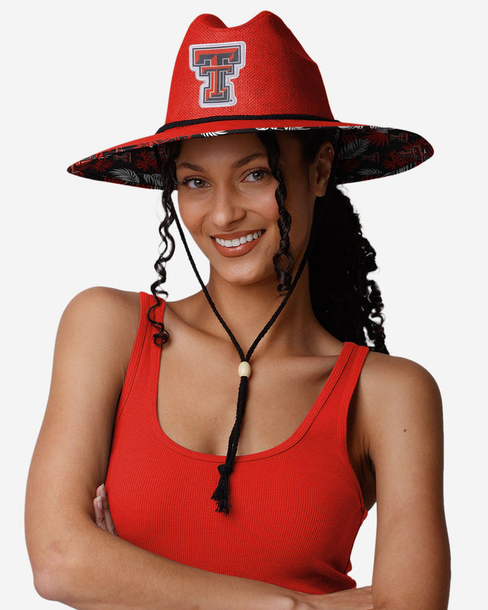 Texas Tech Red Raiders Team Color Straw Hat FOCO - FOCO.com