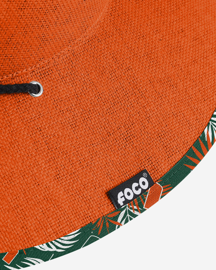 Miami Hurricanes Team Color Straw Hat FOCO - FOCO.com