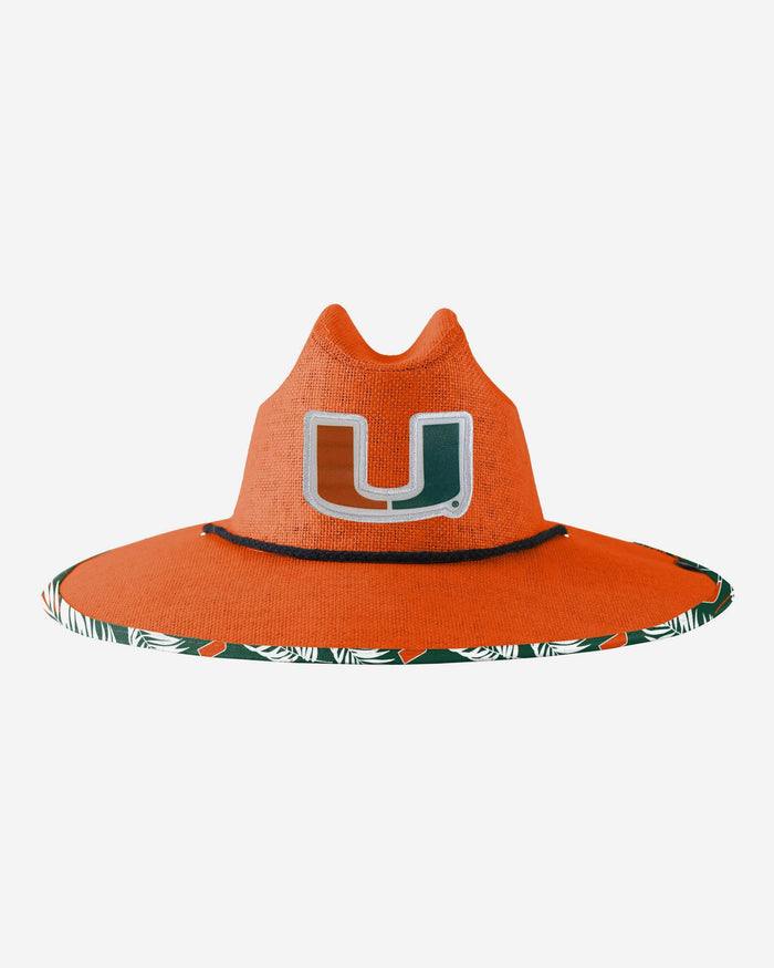 Miami Hurricanes Team Color Straw Hat FOCO - FOCO.com