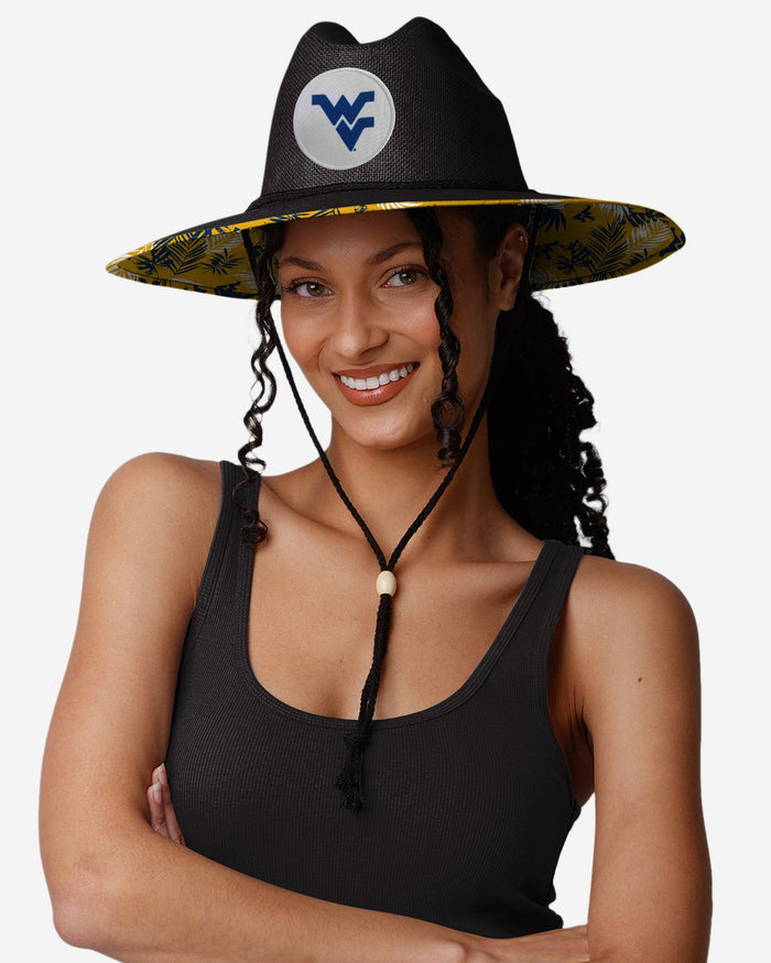 West Virginia Mountaineers Team Color Straw Hat FOCO - FOCO.com