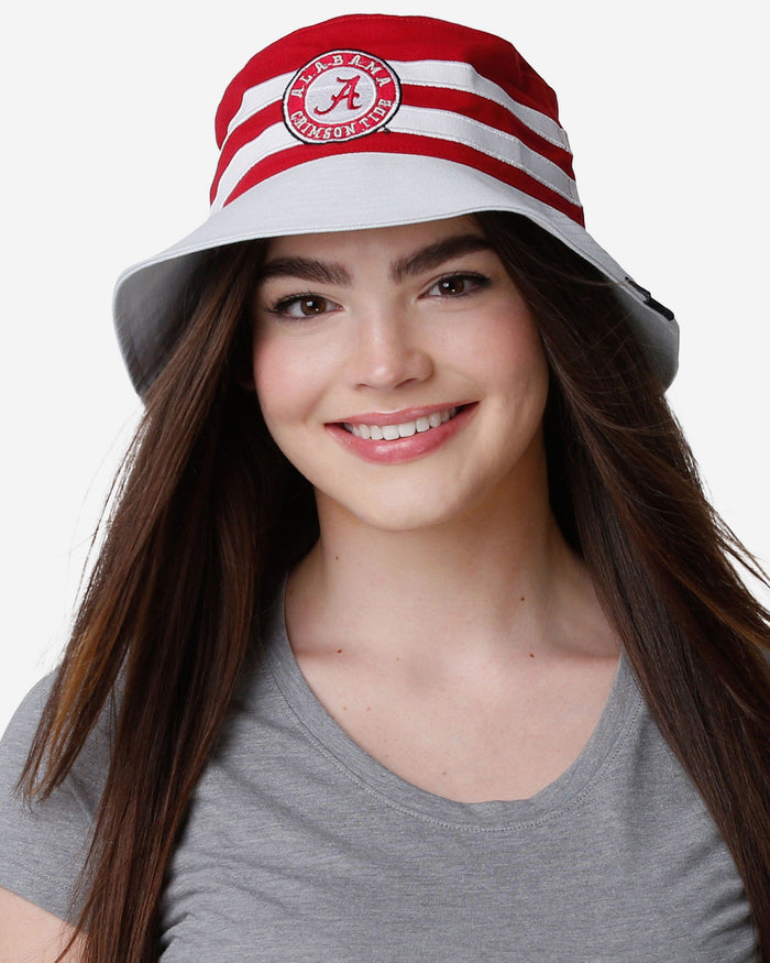 Alabama Crimson Tide Team Stripe Bucket Hat FOCO - FOCO.com