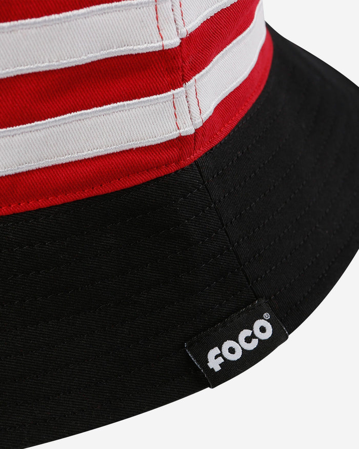 Arkansas Razorbacks Team Stripe Bucket Hat FOCO - FOCO.com