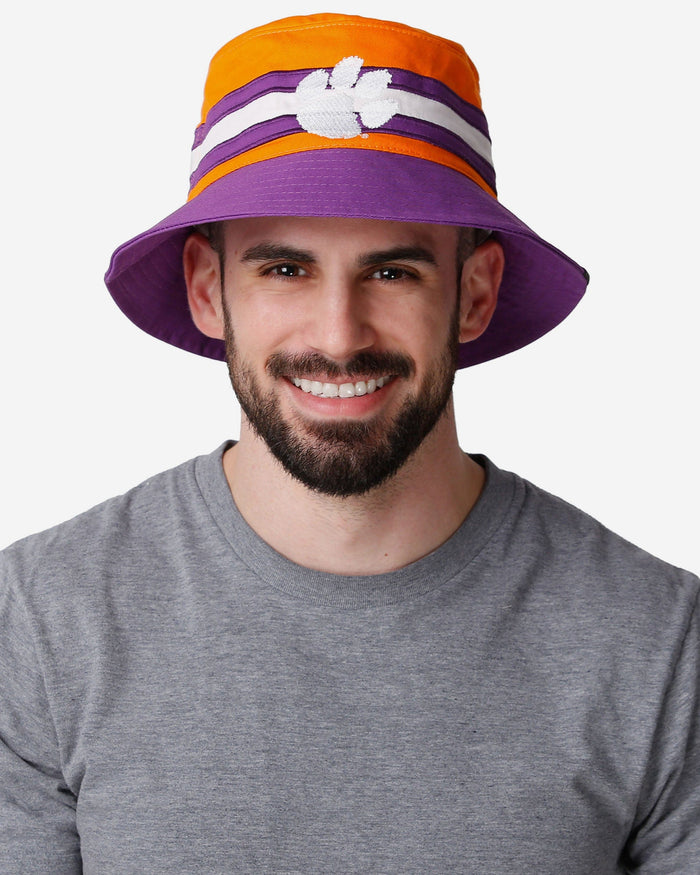 Clemson Tigers Team Stripe Bucket Hat FOCO - FOCO.com