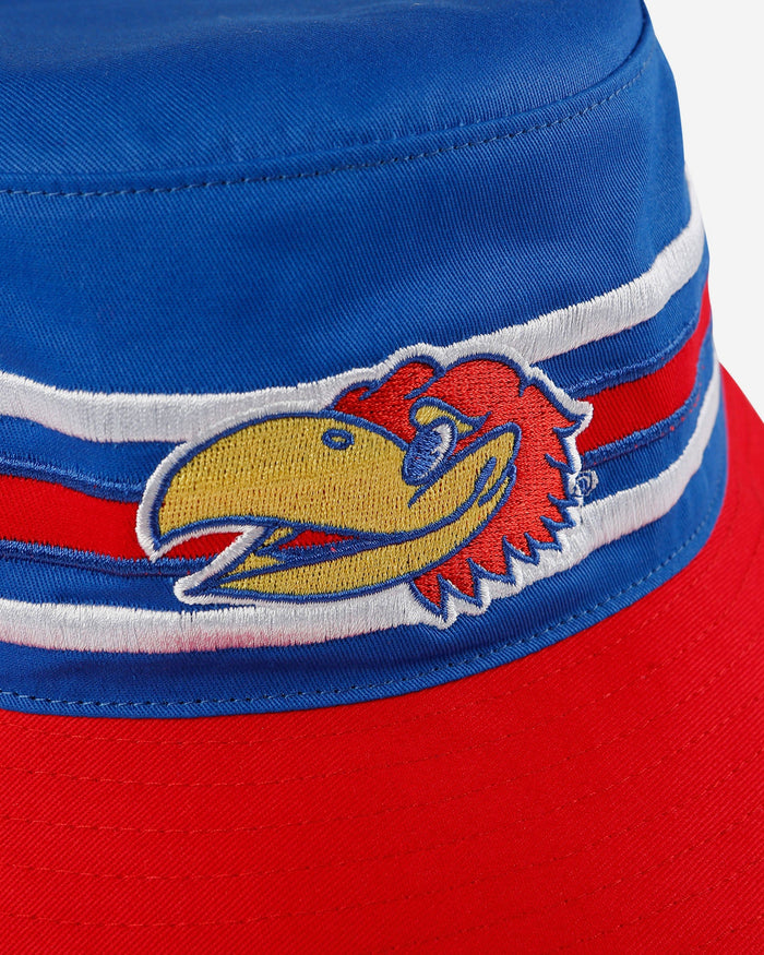 Kansas Jayhawks Team Stripe Bucket Hat FOCO - FOCO.com