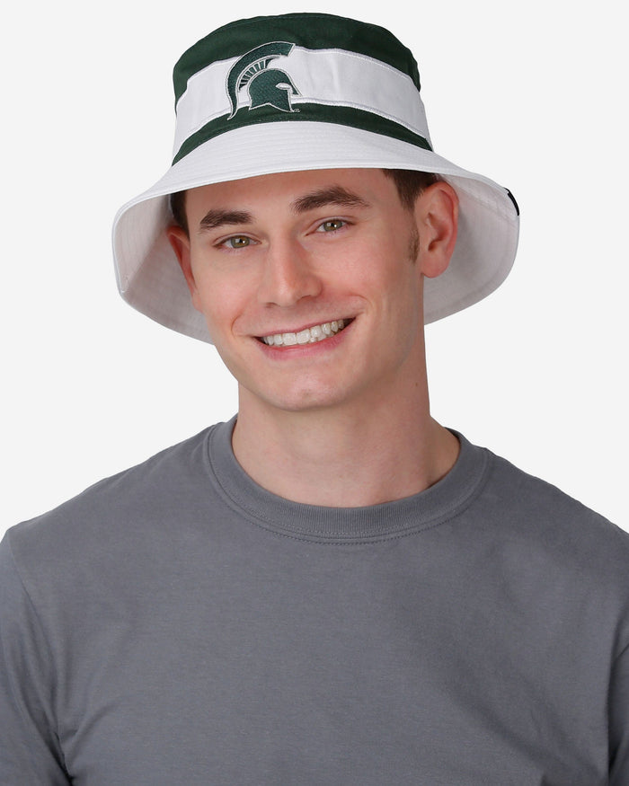 Michigan State Spartans Team Stripe Bucket Hat FOCO - FOCO.com