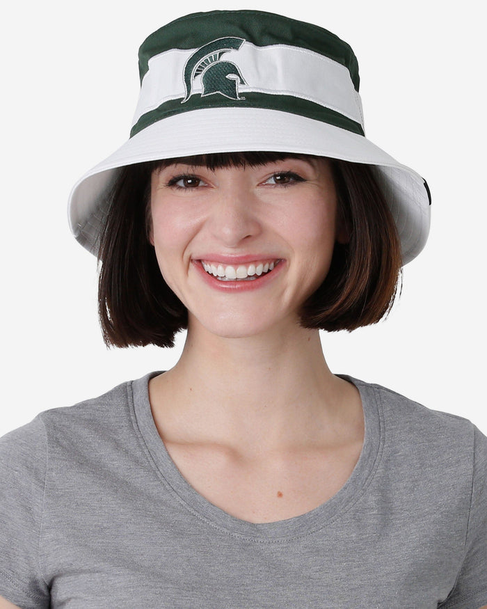 Michigan State Spartans Team Stripe Bucket Hat FOCO - FOCO.com