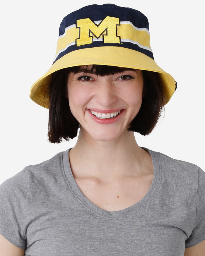 Michigan Wolverines Team Stripe Bucket Hat FOCO - FOCO.com