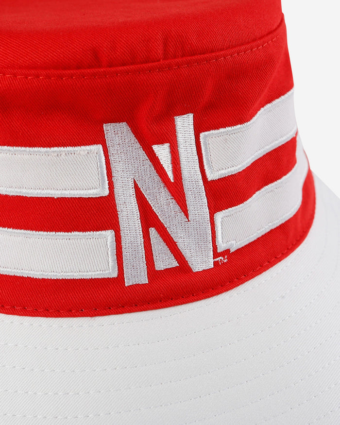 Nebraska Cornhuskers Team Stripe Bucket Hat FOCO - FOCO.com