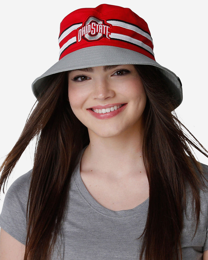 Ohio State Buckeyes Team Stripe Bucket Hat FOCO - FOCO.com