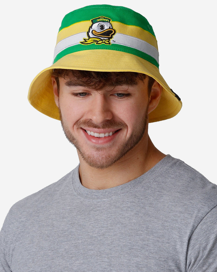 Oregon Ducks Team Stripe Bucket Hat FOCO - FOCO.com