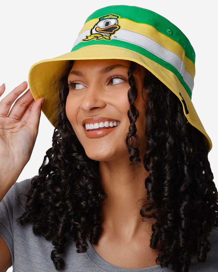 Oregon Ducks Team Stripe Bucket Hat FOCO - FOCO.com