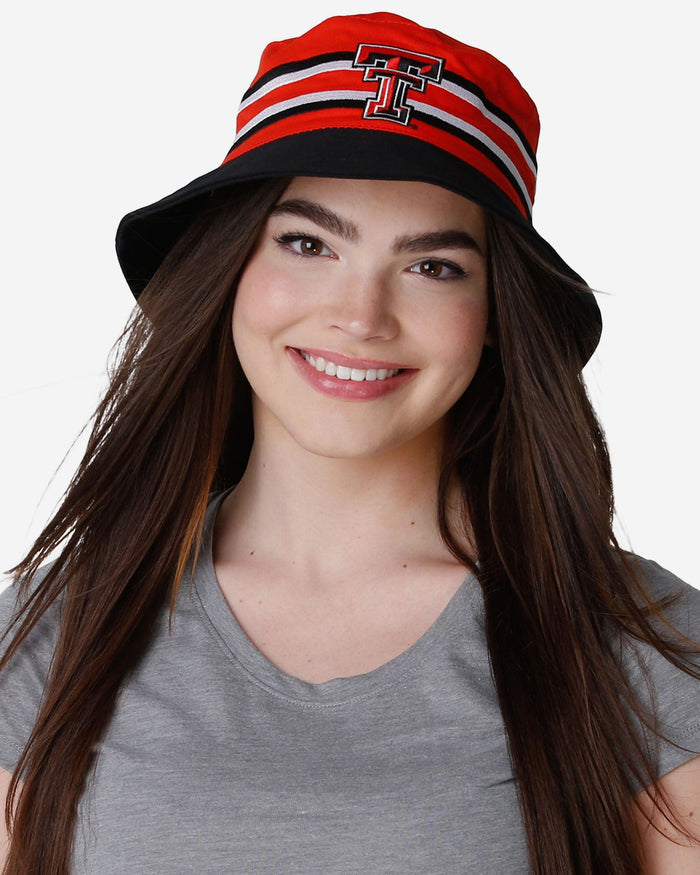 Texas Tech Red Raiders Team Stripe Bucket Hat FOCO - FOCO.com