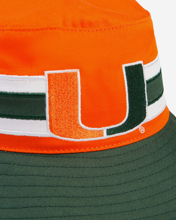 Miami Hurricanes Team Stripe Bucket Hat FOCO - FOCO.com