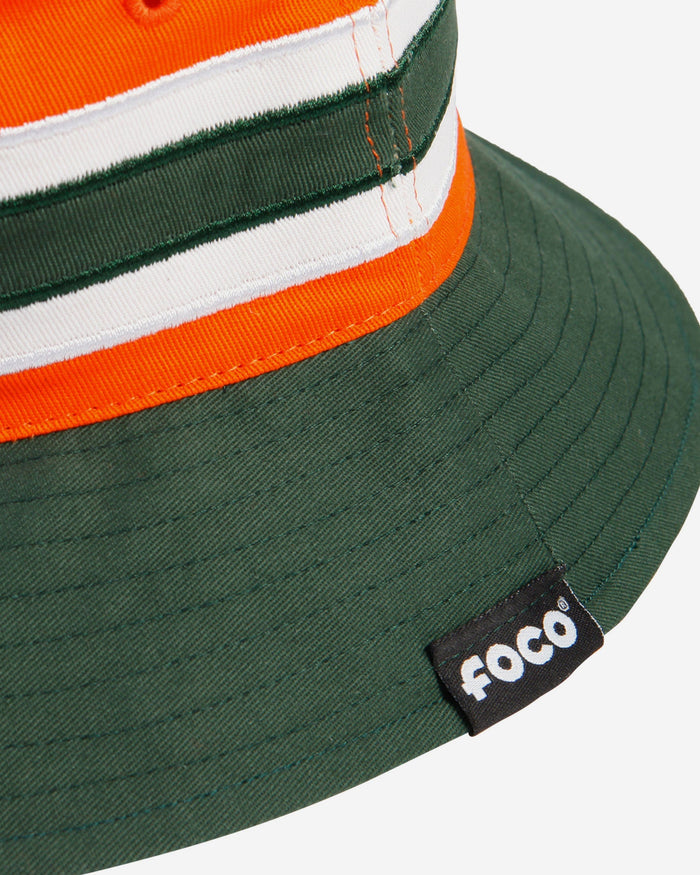 Miami Hurricanes Team Stripe Bucket Hat FOCO - FOCO.com