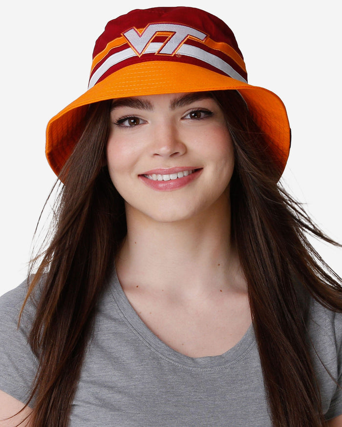 Virginia Tech Hokies Team Stripe Bucket Hat FOCO - FOCO.com