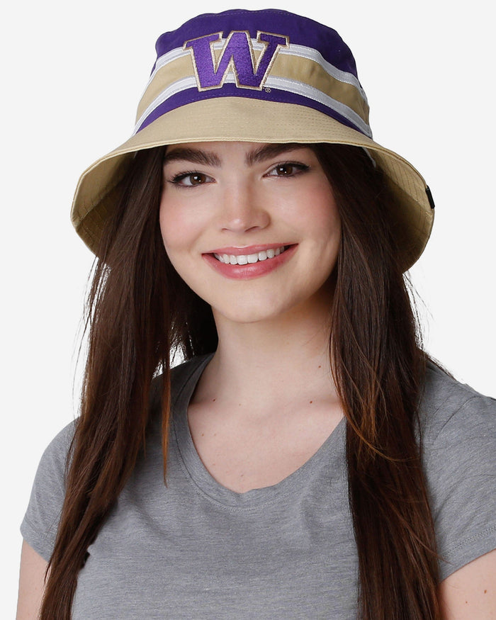 Washington Huskies Team Stripe Bucket Hat FOCO - FOCO.com