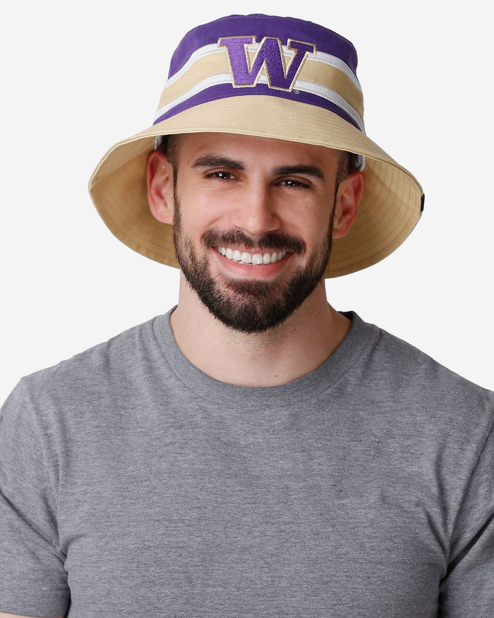 Washington Huskies Team Stripe Bucket Hat FOCO - FOCO.com