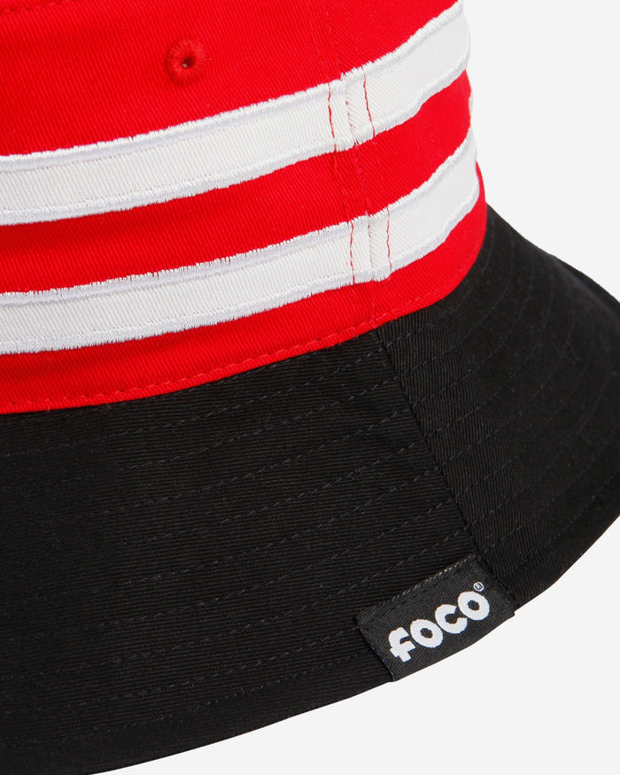 Wisconsin Badgers Team Stripe Bucket Hat FOCO - FOCO.com