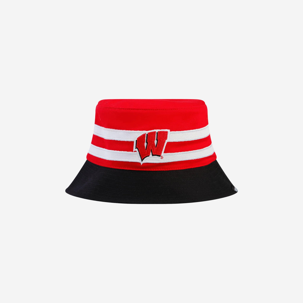 Wisconsin Badgers Team Stripe Bucket Hat FOCO - FOCO.com