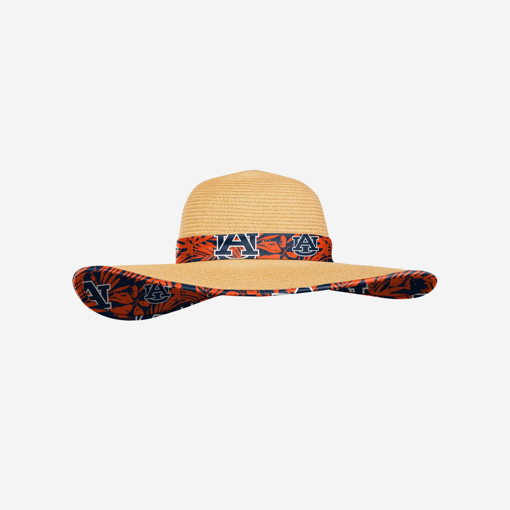 Auburn Tigers Womens Floral Straw Hat FOCO - FOCO.com