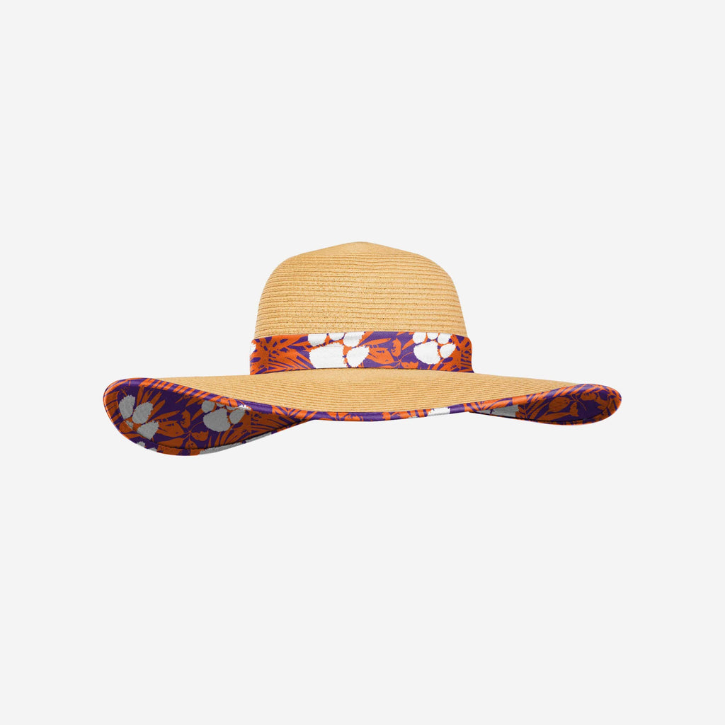 Clemson Tigers Womens Floral Straw Hat FOCO - FOCO.com