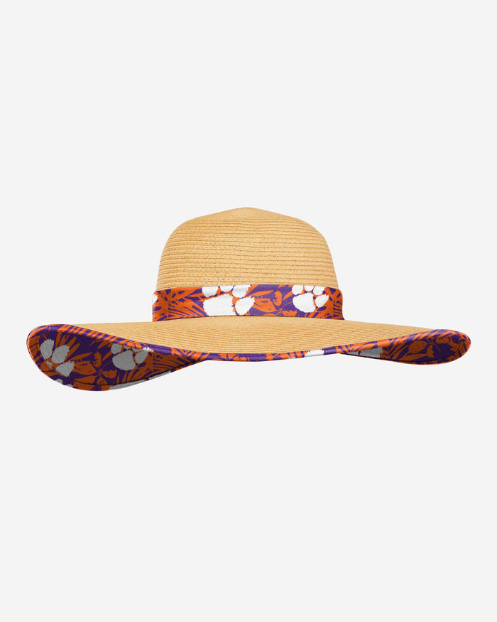 Clemson Tigers Womens Floral Straw Hat FOCO - FOCO.com