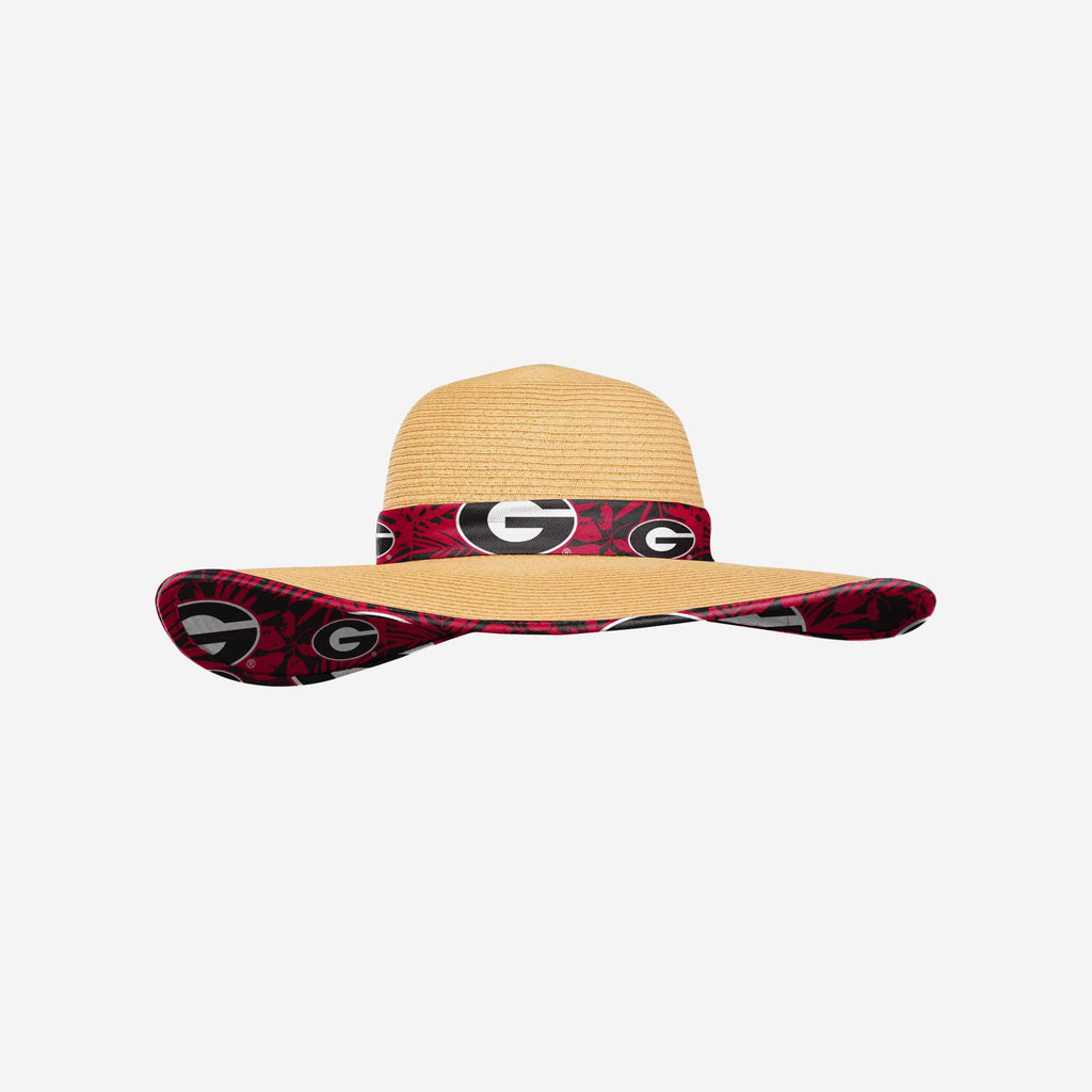 Georgia Bulldogs Womens Floral Straw Hat FOCO - FOCO.com