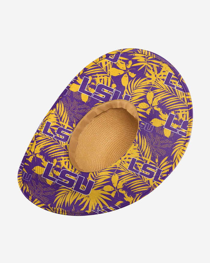 LSU Tigers Womens Floral Straw Hat FOCO - FOCO.com