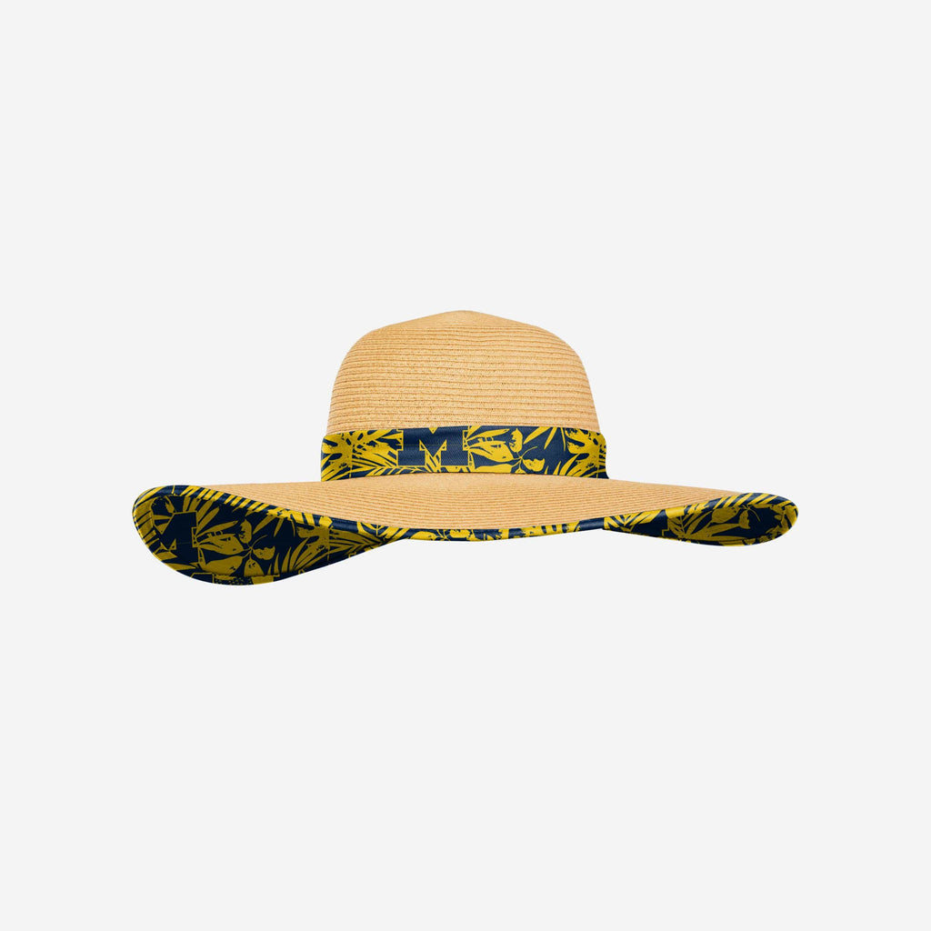 Michigan Wolverines Womens Floral Straw Hat FOCO - FOCO.com