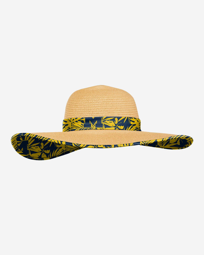 Michigan Wolverines Womens Floral Straw Hat FOCO - FOCO.com