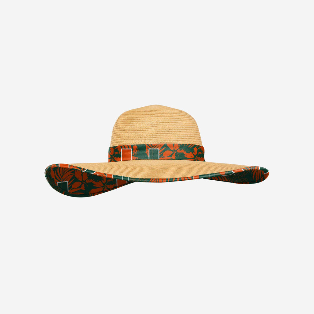 Miami Hurricanes Womens Floral Straw Hat FOCO - FOCO.com