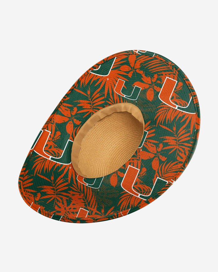 Miami Hurricanes Womens Floral Straw Hat FOCO - FOCO.com