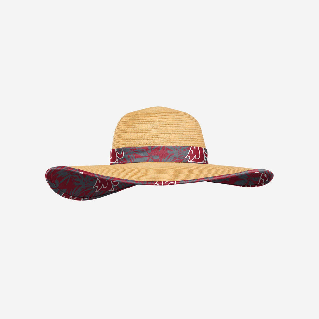 Washington State Cougars Womens Floral Straw Hat FOCO - FOCO.com