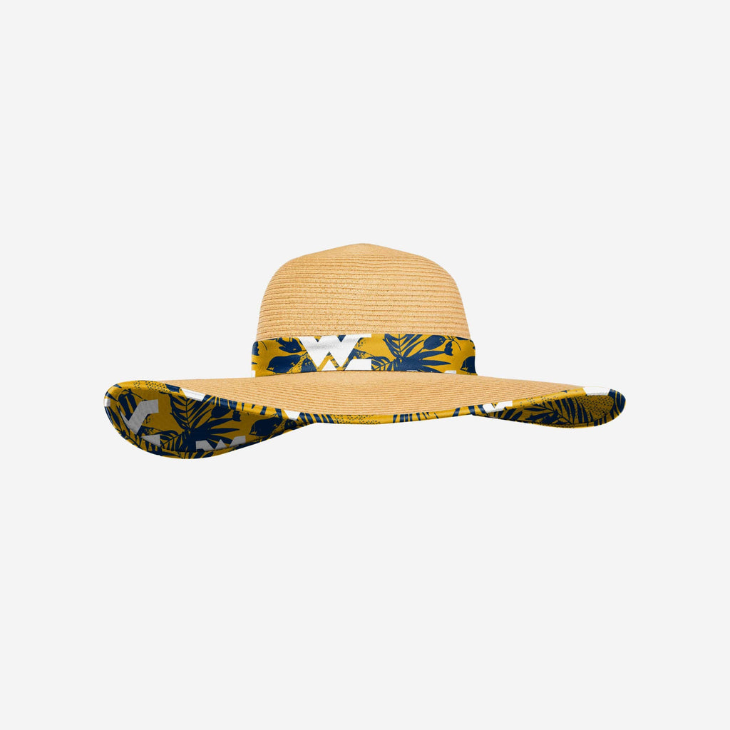 West Virginia Mountaineers Womens Floral Straw Hat FOCO - FOCO.com