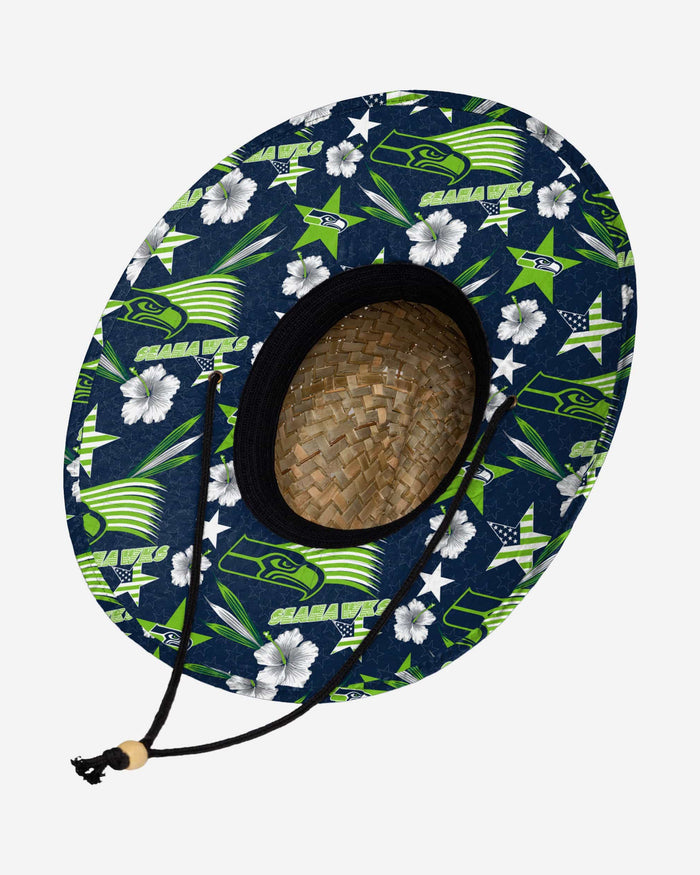 Seattle Seahawks Americana Straw Hat FOCO - FOCO.com