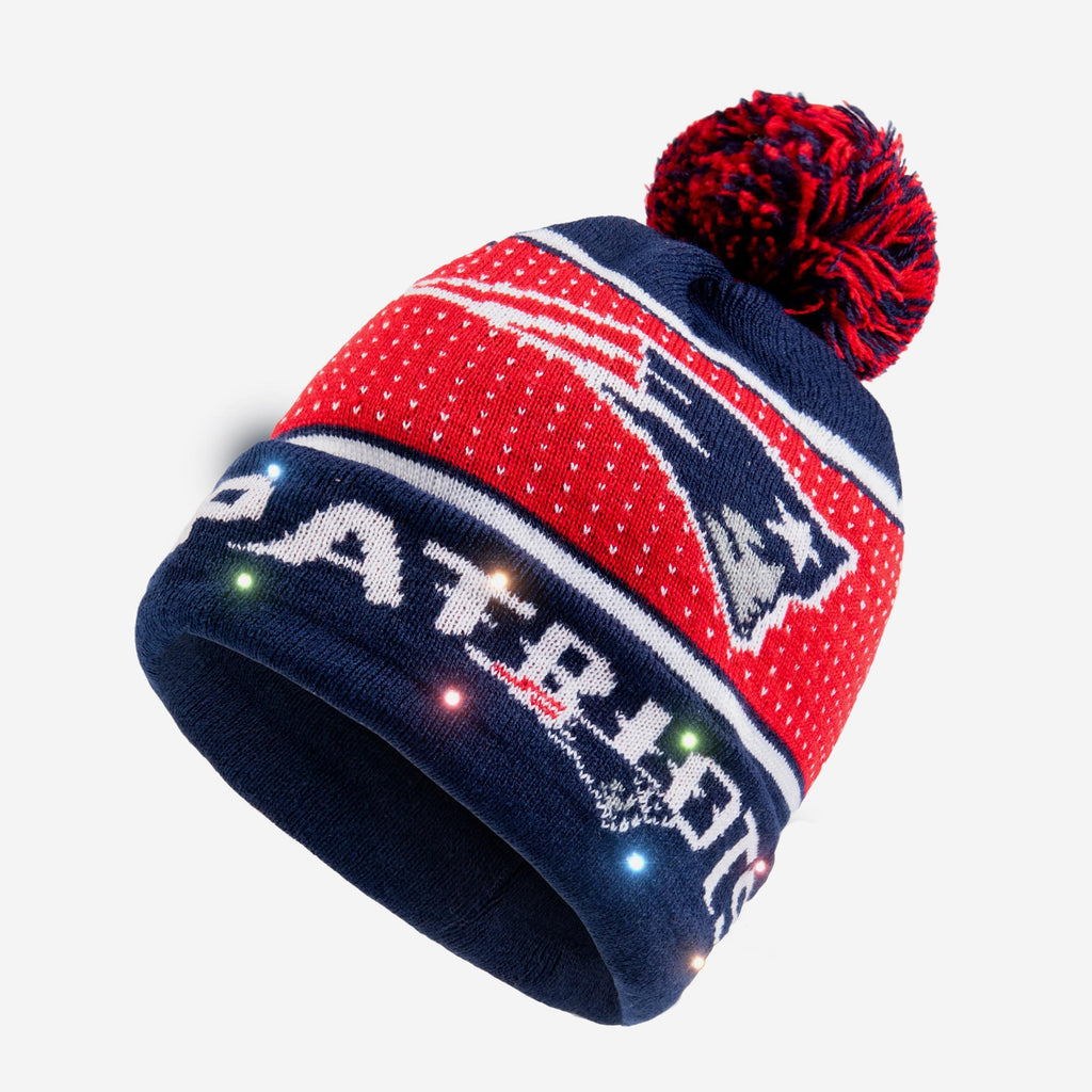 New England Patriots Big Logo Knit Light Up Beanie FOCO - FOCO.com