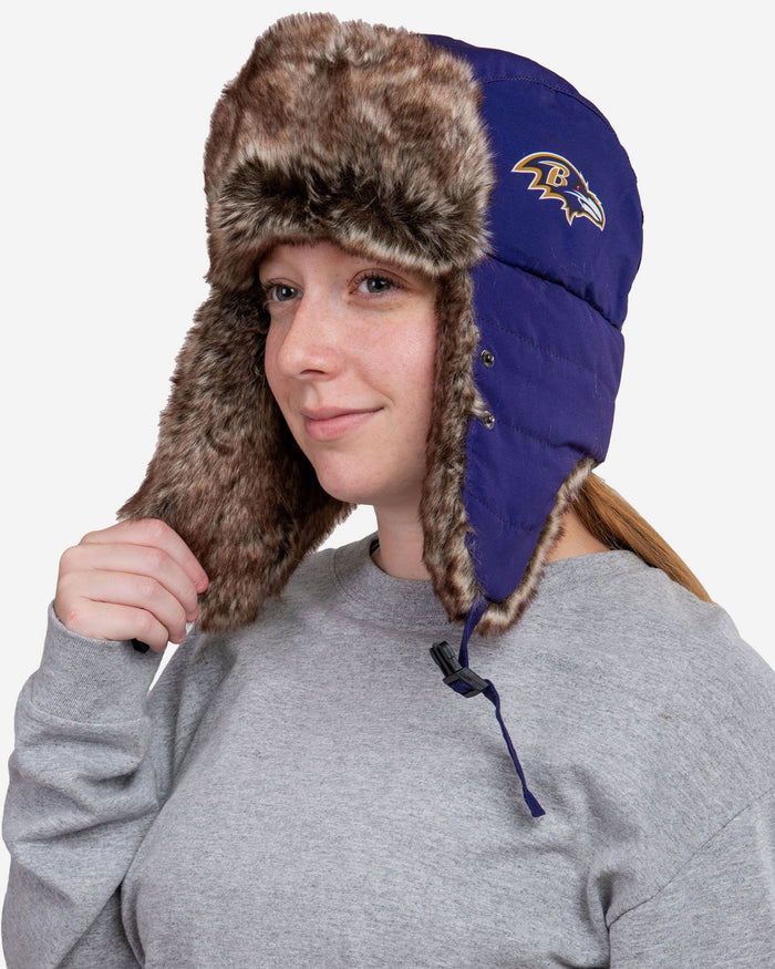 Baltimore Ravens Big Logo Trapper Hat With Face Cover FOCO - FOCO.com