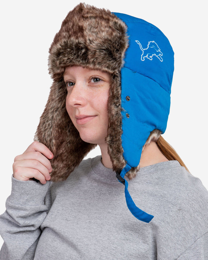 Detroit Lions Big Logo Trapper Hat With Face Cover FOCO - FOCO.com