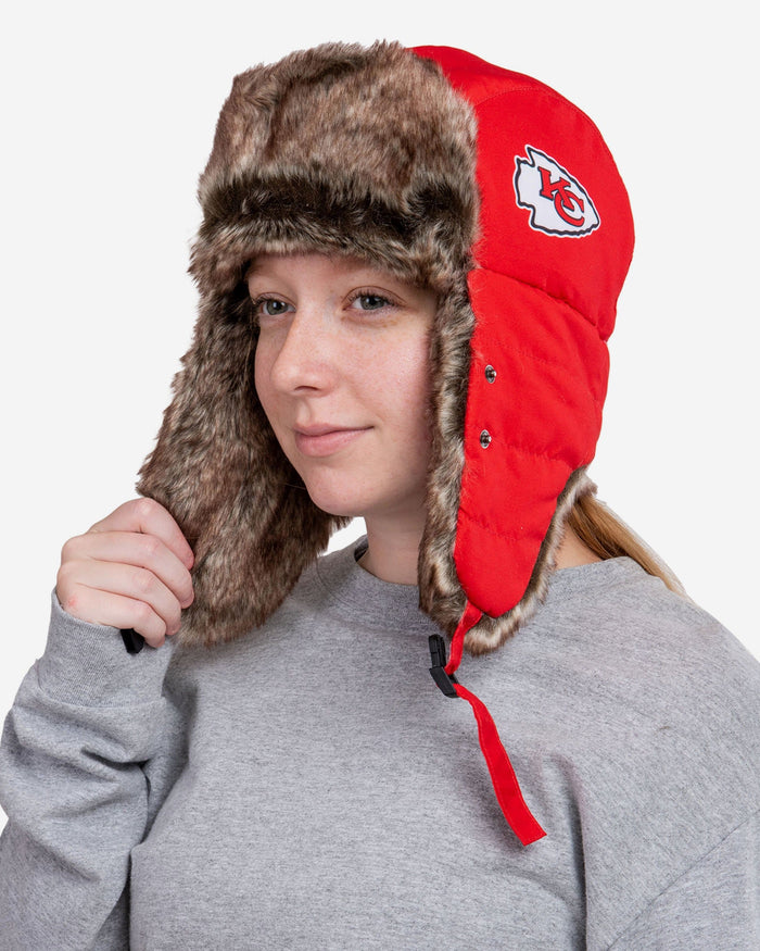 Kansas City Chiefs Big Logo Trapper Hat With Face Cover FOCO - FOCO.com