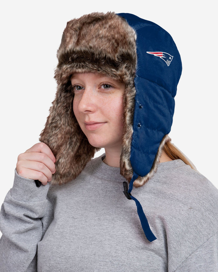 New England Patriots NFL Big Logo Trapper Hat With Face Cover FOCO - FOCO.com
