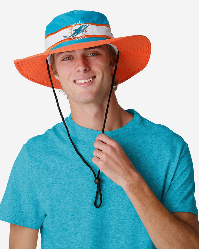 Miami Dolphins Team Stripe Boonie Hat FOCO - FOCO.com