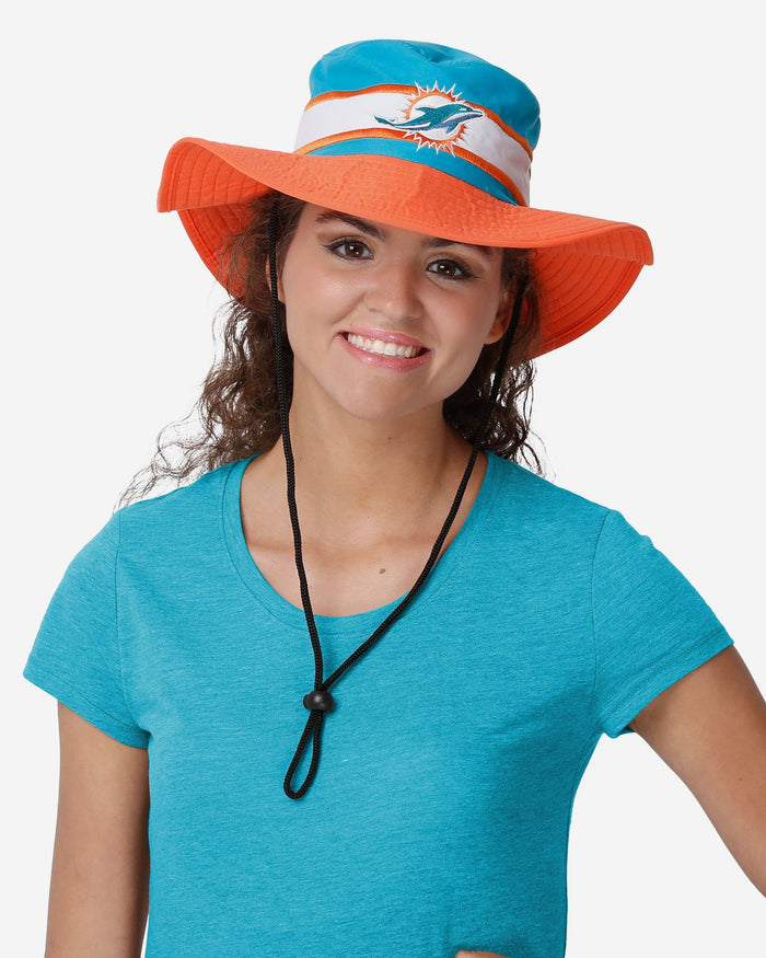 Miami Dolphins Team Stripe Boonie Hat FOCO - FOCO.com