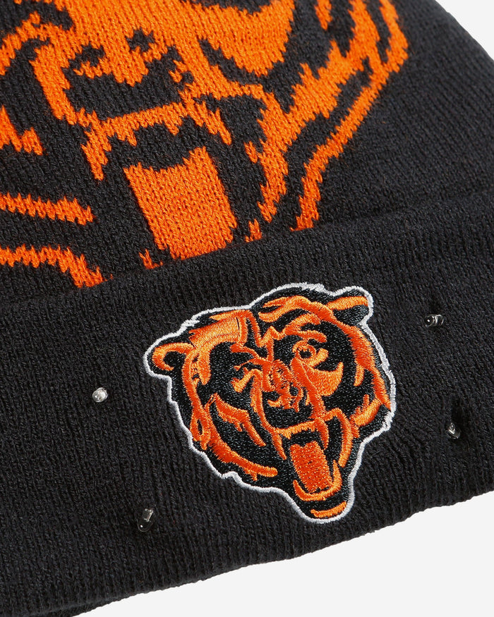 Chicago Bears Cropped Logo Light Up Knit Beanie FOCO - FOCO.com