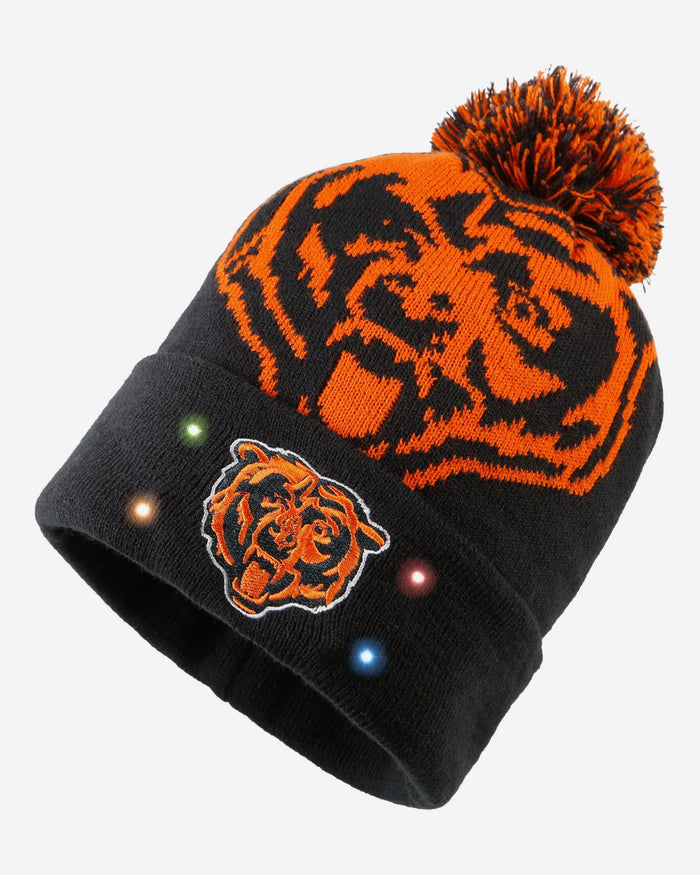 Chicago Bears Cropped Logo Light Up Knit Beanie FOCO - FOCO.com