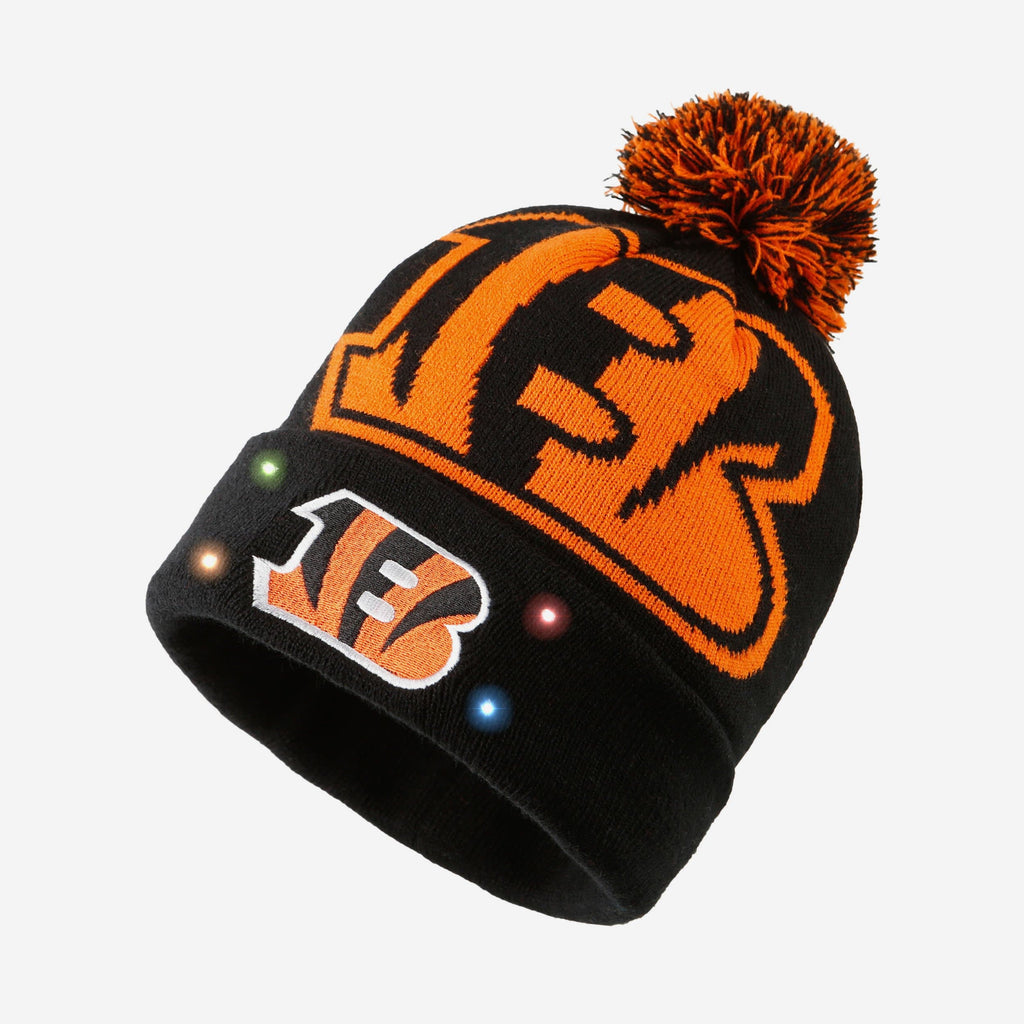 Cincinnati Bengals Cropped Logo Light Up Knit Beanie FOCO - FOCO.com