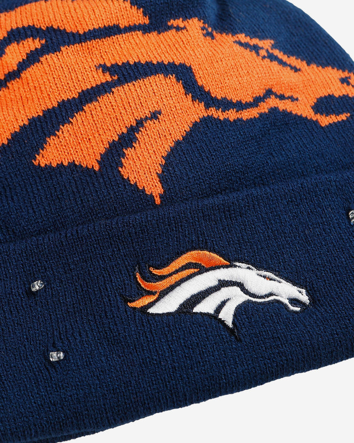 Denver Broncos Cropped Logo Light Up Knit Beanie FOCO - FOCO.com