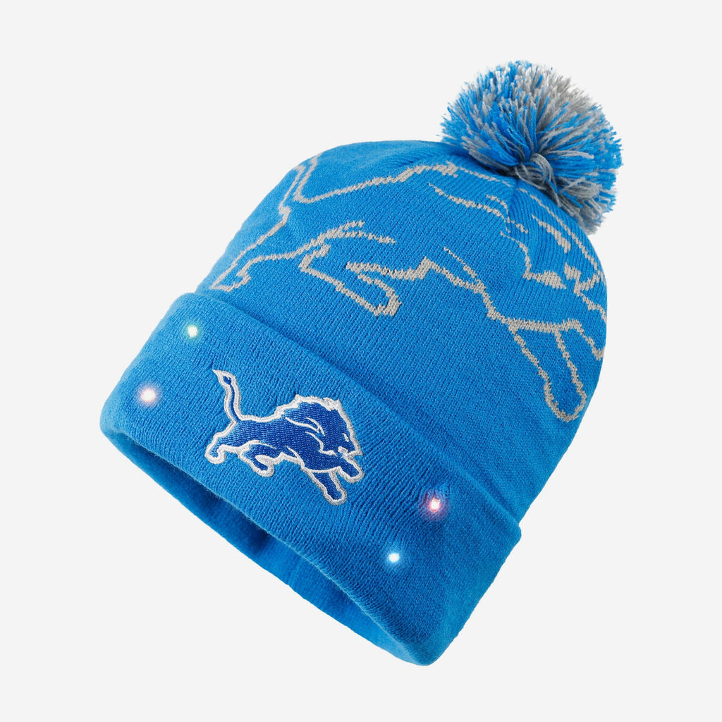 Detroit Lions Cropped Logo Light Up Knit Beanie FOCO - FOCO.com