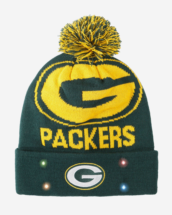 Green Bay Packers Cropped Logo Light Up Knit Beanie FOCO - FOCO.com